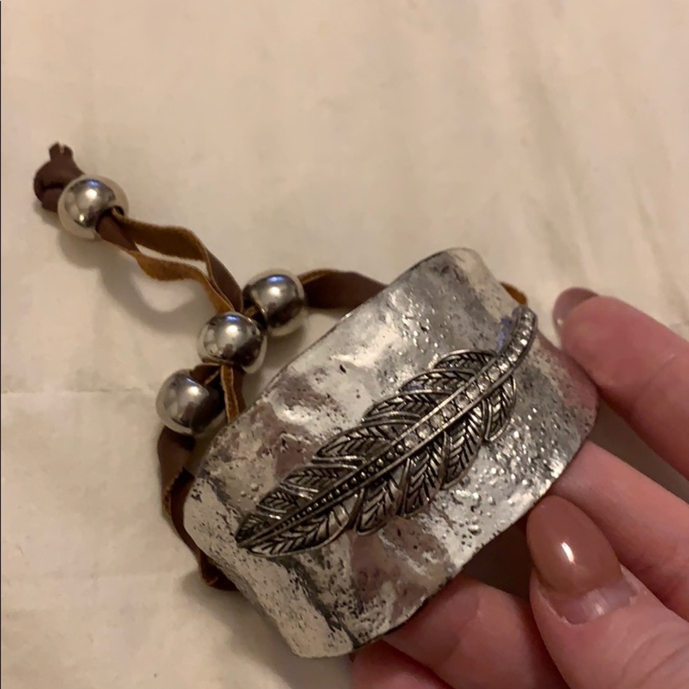 Feather cuff bracelet